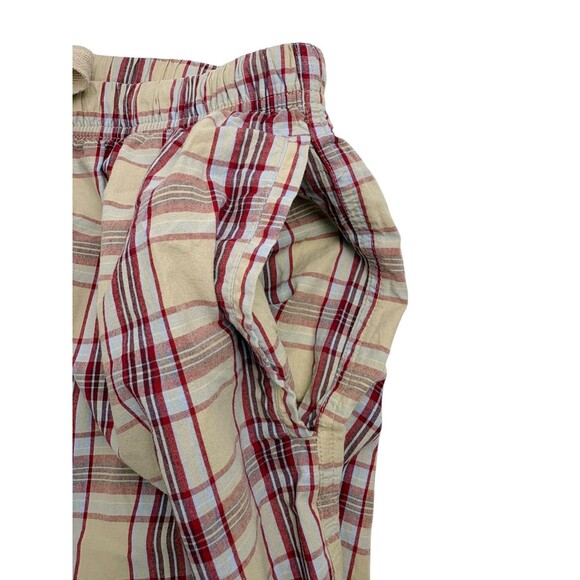 Gap Men’s Plaid Cotton Drawstring Pajama Pants Khaki Red Preppy Sleep Lounge XL - Picture 5 of 11